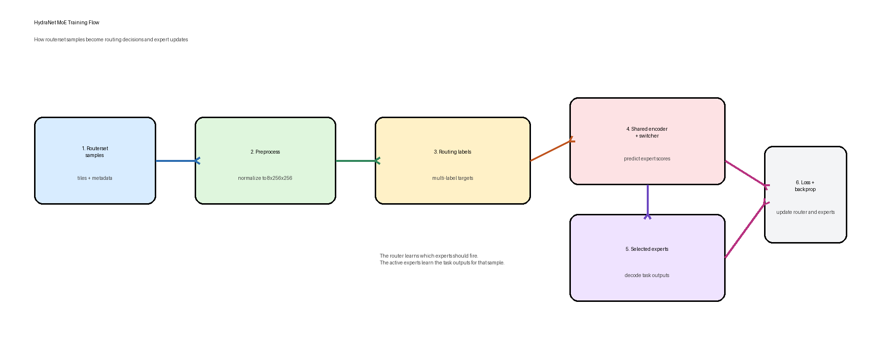 HydraNet MoE training flow diagram